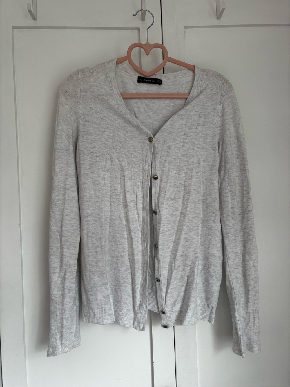 Zara Light Gray Women's Button-Up Cardigan
